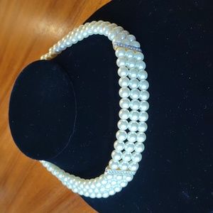 SWAROVSKI | Three Strand Pearl Chocker Necklace